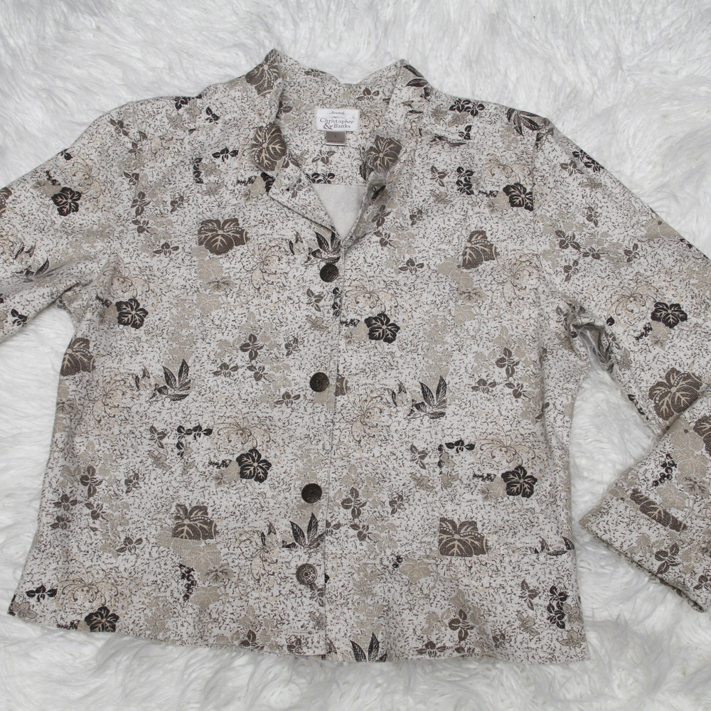 Beige  floral jacket Christopher & Banks size L